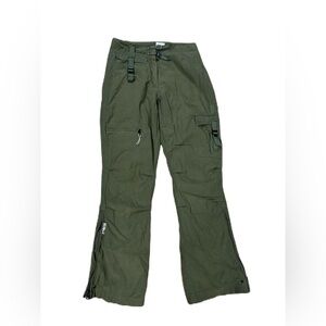 VTG Y2K Long Board Pants Womens Cargo  Paratroops Gorpcore Military Green 27”